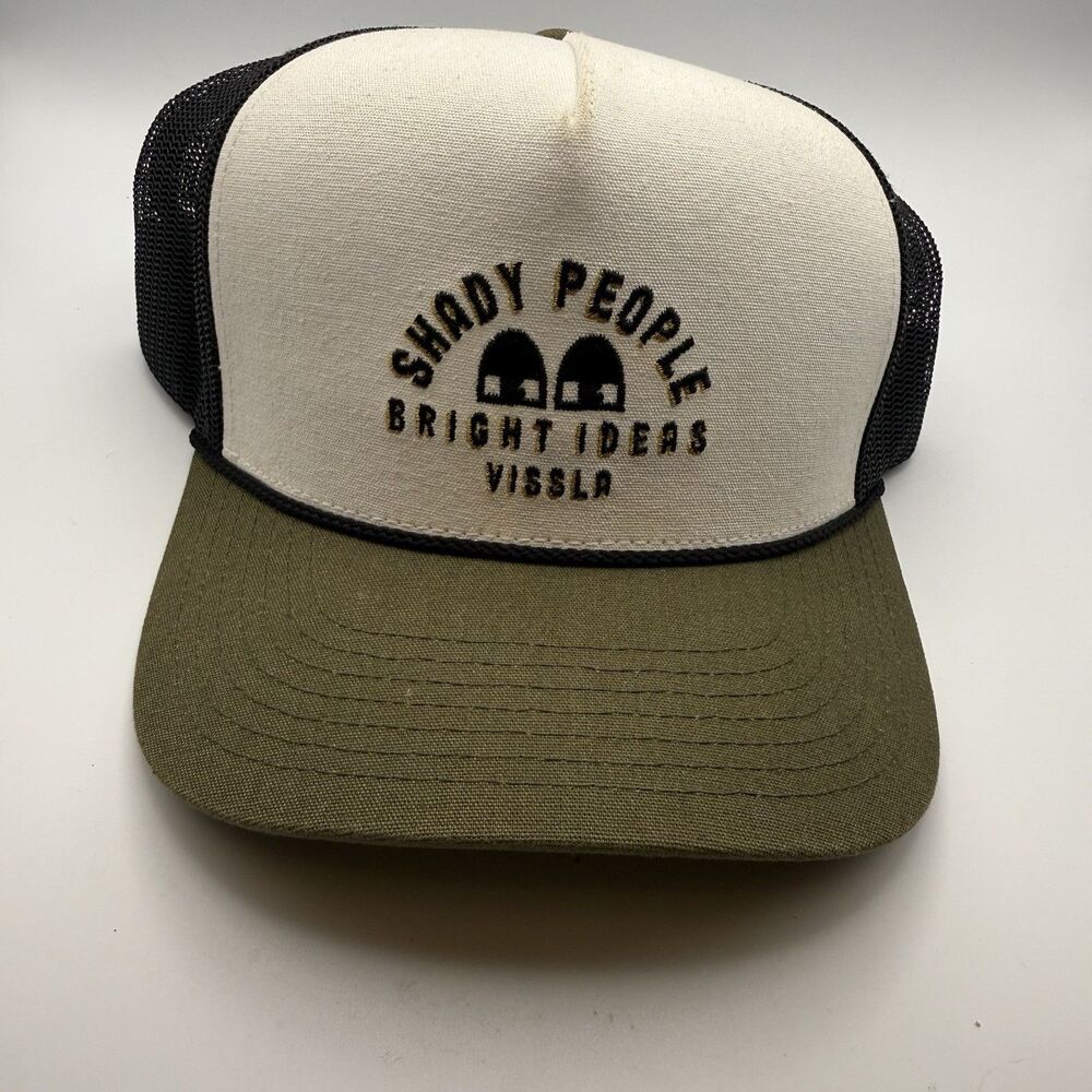 Vissla Shady People Trucker Hat Mesh Snapback Surf Cap Olive Green